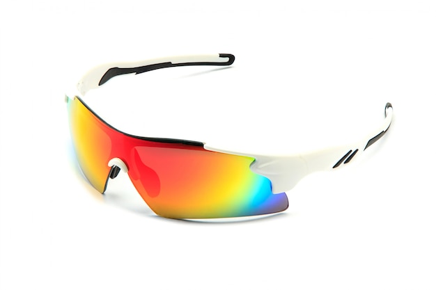 Modern stylish white sports bike sun glasses