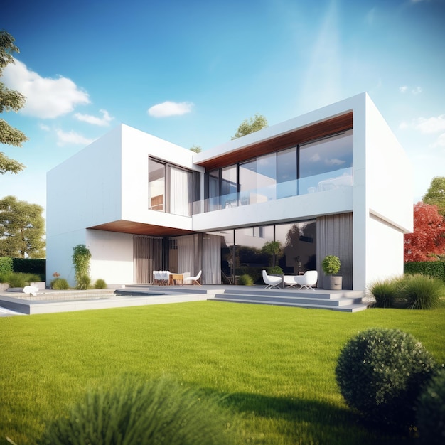 Modern sunny house Generate Ai