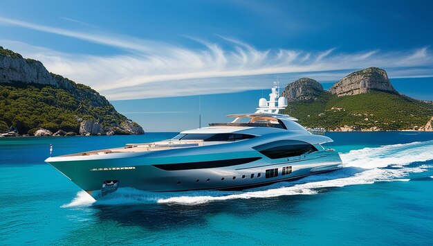 Photo a modern superyacht