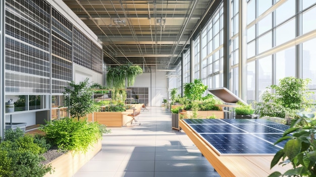 Modern Sustainable Office with Greenery AI Generated