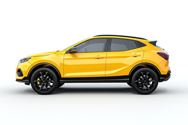 Photo modern suv yellow car on a white background