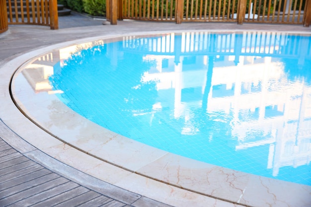 Modern swimming pool in luxury hotel