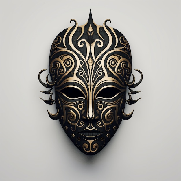 Modern tattoo mask isolated on background