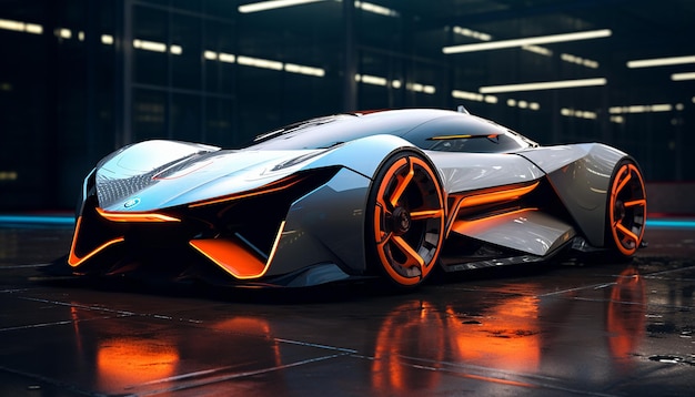 Modern technologic car design futuristic concept