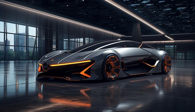 Modern technologic car design futuristic concept