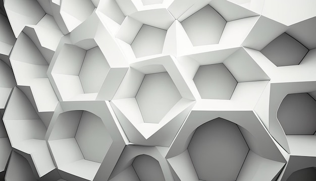 Modern technological white background with hexagons Generative AI