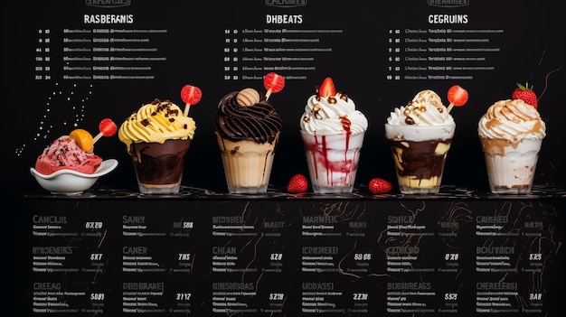 Modern template design of ice cream menu