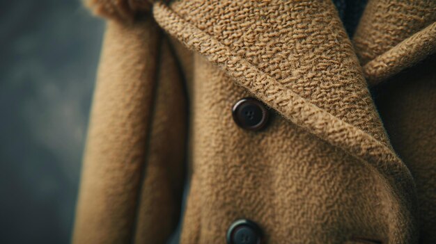 Photo modern textured autumn coat closeup image