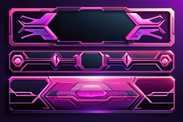 The modern theme for screen panel The overlay frame set design template for games