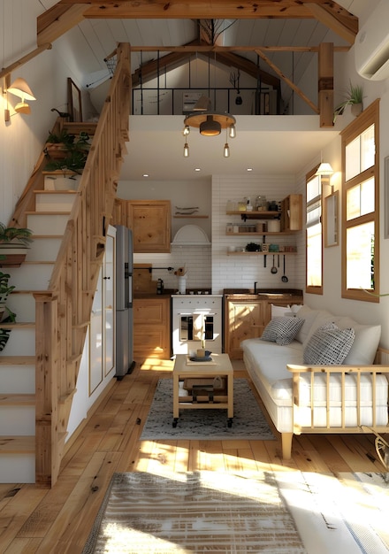 Photo modern tiny house interior design