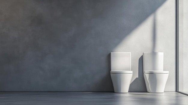 Modern toilets in minimalist bathroom design