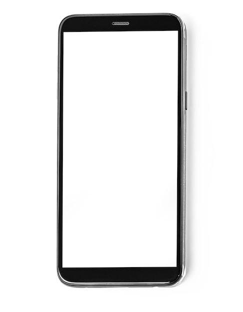 Modern touch screen smartphone isolated on white background with clipping path