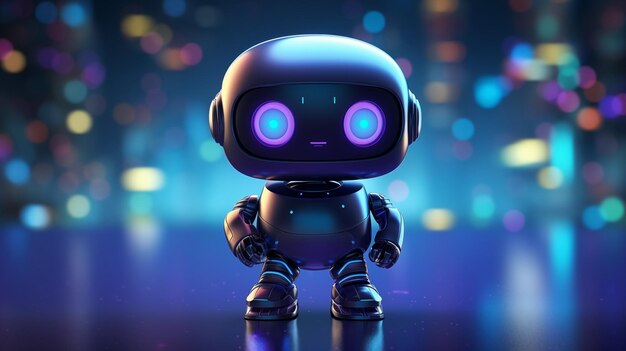 modern toy robot on a colorful background