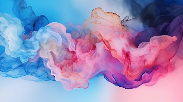 Modern trendy banner with pink and blue alcohol ink Generative AI