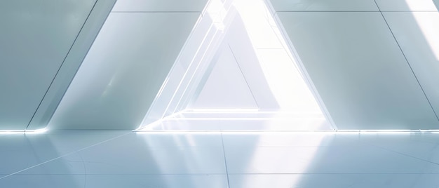 Modern Triangle Light Structure in Futuristic Building