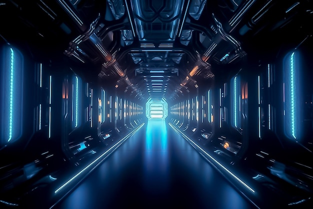 A modern tunnel with a scifi twist AI generated