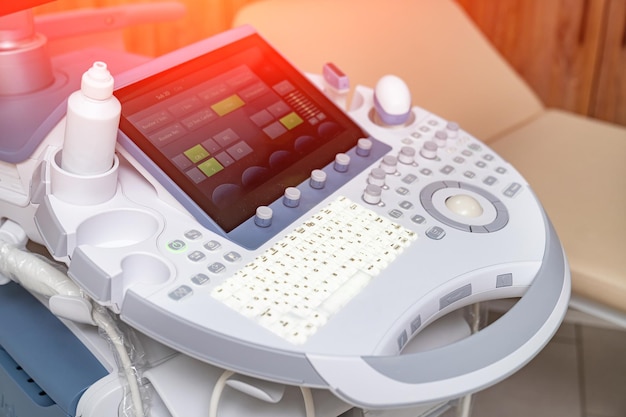 Modern ultrasound equipment technologies Professional examination with scanner