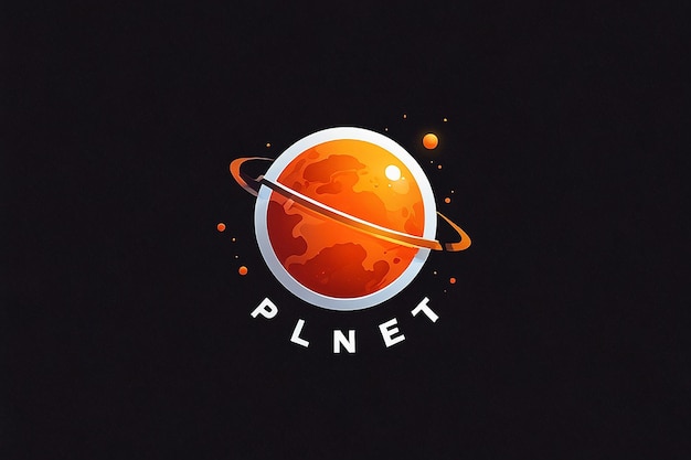 Photo modern unique orange gradient galaxy planet logo