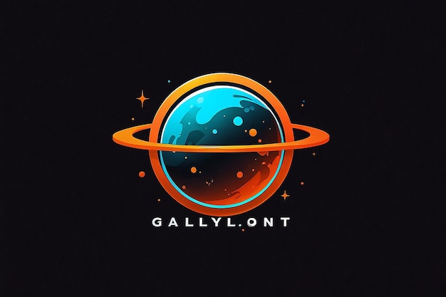 Photo modern unique orange gradient galaxy planet logo