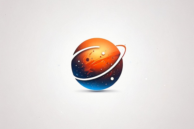 Modern Unique Orange Gradient Galaxy Planet Logo