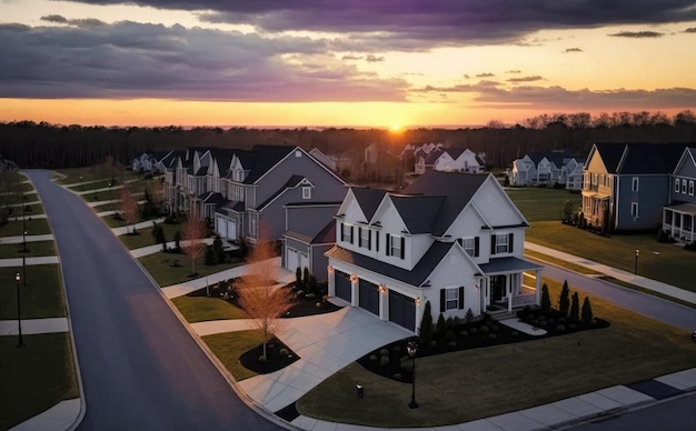 modern upper middle class single family houses American real estate in a new construction in marylan