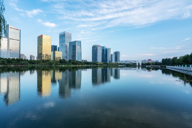 Modern urban architecture landscape in Zibo, China