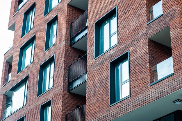 Modern urban building with modern facade decoration