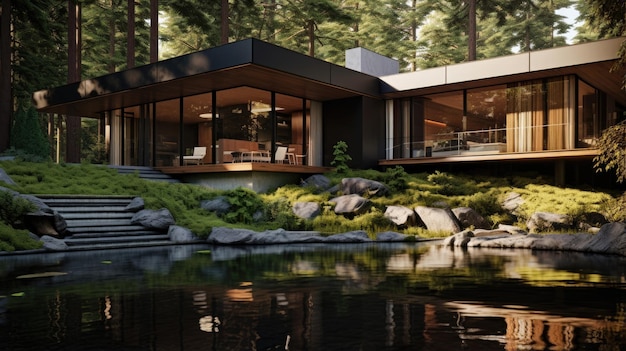 A modern Villa in the forest