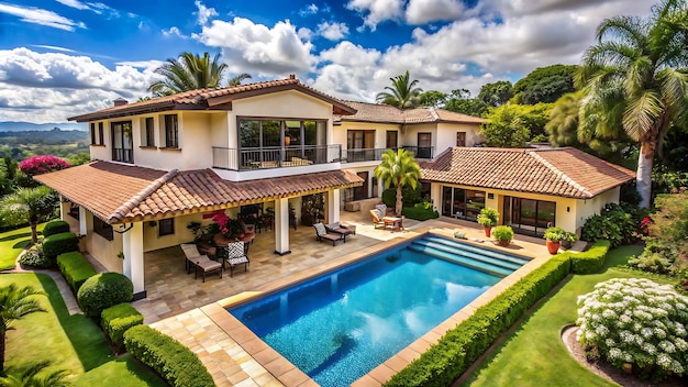 Modern villa with pool and garden