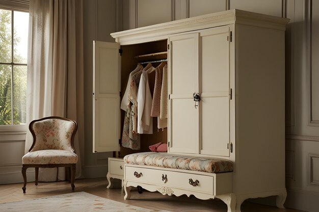 Modern walkin closet and dressing area with sleek minimalist design