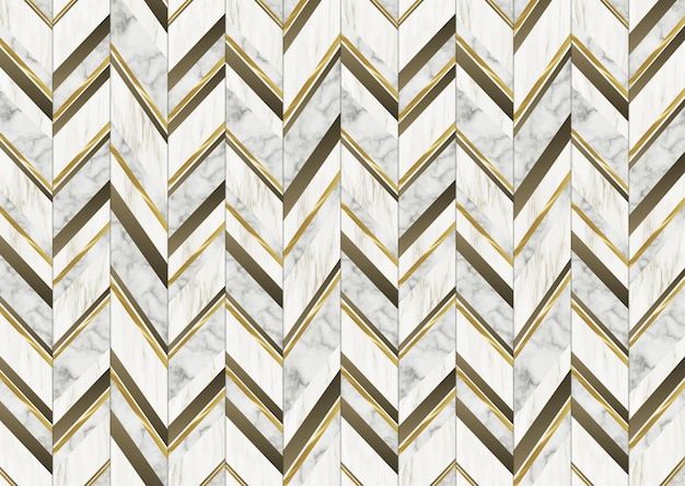 Modern wall decor wallpaper 3d abstract zigzag golden lines and marble and wooden and brwon shapes