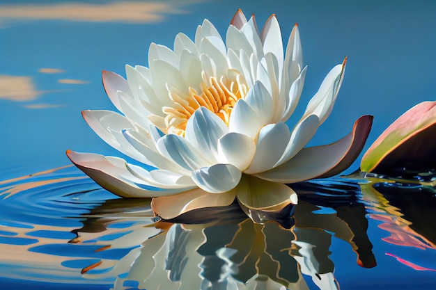 Modern water lily in the blue sky