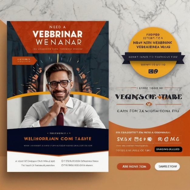 Photo modern web banner invitation template design ai generated