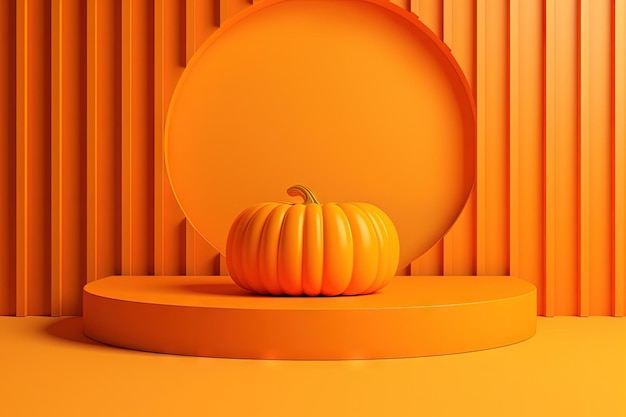 Modern website stage with geometric 3D rendering for Halloween awards