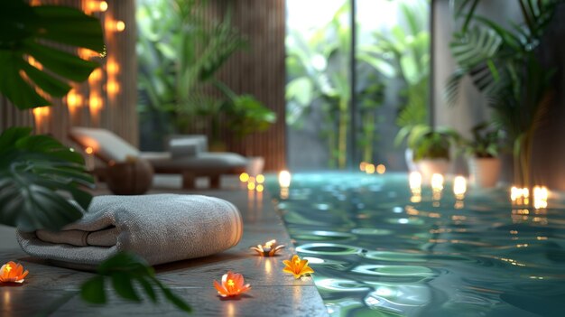 Photo modern wellness center beautiful spa composition relax and rejuvenate exploring the chic ambiance