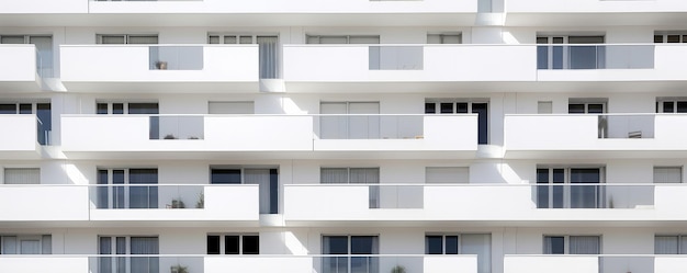 Photo modern white apartment building facade symmetry