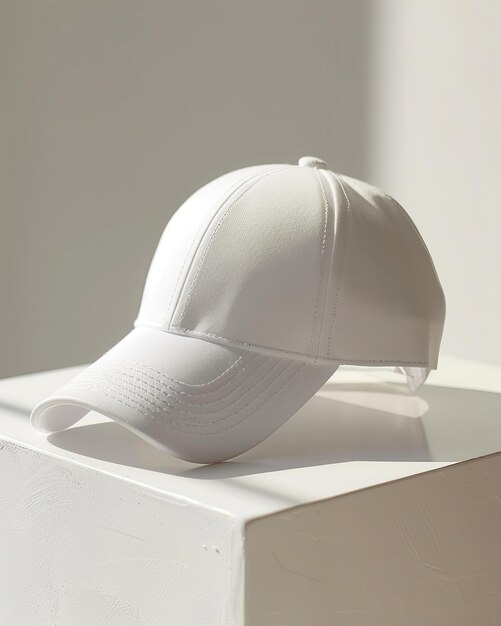 Photo modern white baseball cap mockup with crisp details