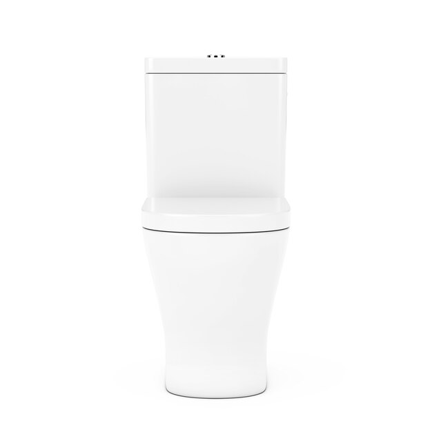 Modern White Ceramic Toilet Bowl on a white background. 3d Rendering