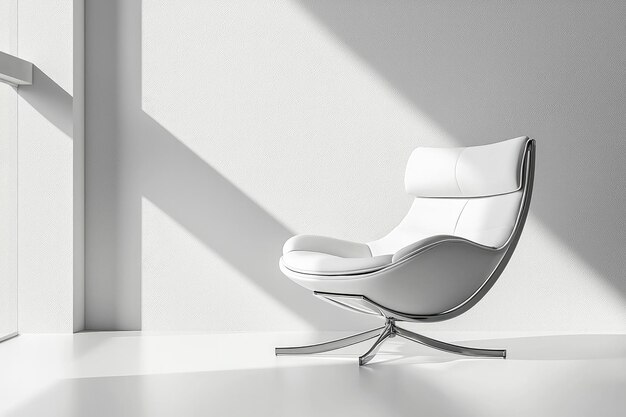 Photo modern white chair in minimalist interior with natural light