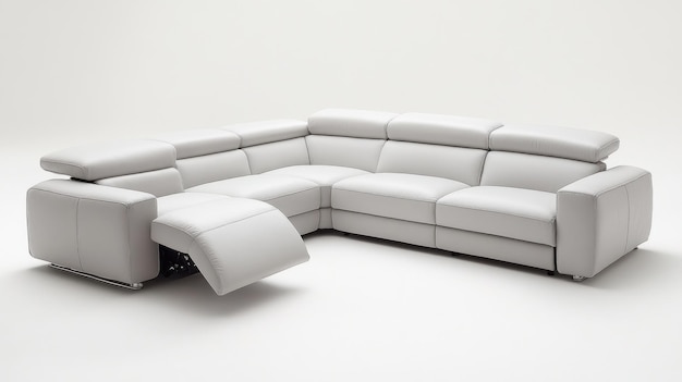 Photo modern white leather sectional sofa