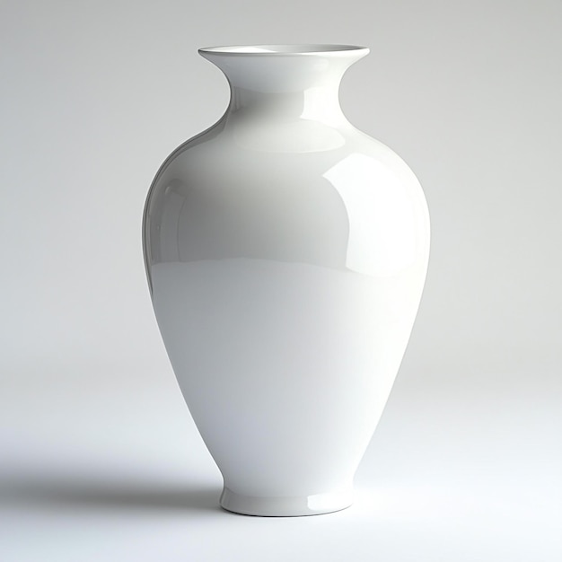 Photo modern white vase with clean lines isolated against pure white backdrop vivid details