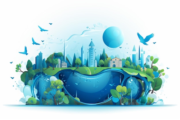 modern wolrd water day concept background