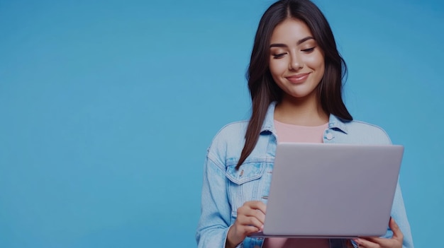 Modern Woman Working on Laptop