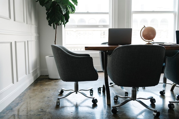 Modern working space in a living room