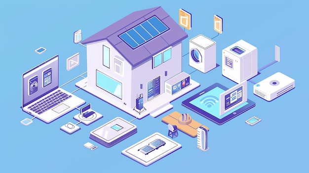 Modern Workplace in 3D Isometric Perspective