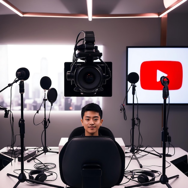 Photo modern youtube studio background