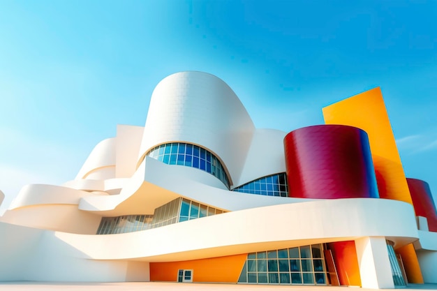 Modernist building full of color to house a museum Ai generated