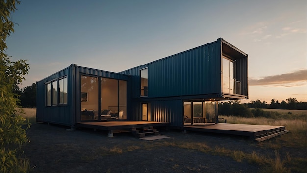 Modular house design with container simple and sleek modern design