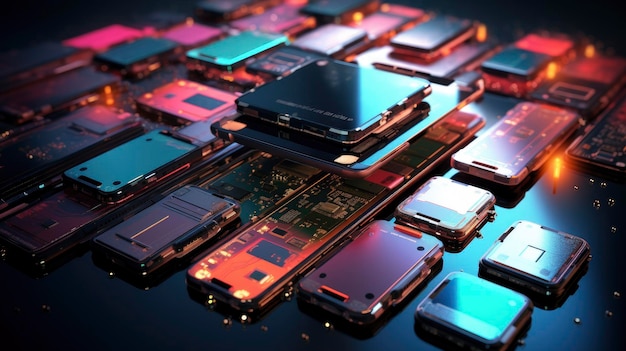 Modular smartphones advanced technology innovative customizable components personalized devices futuristic electronics Created with Generative AI technology