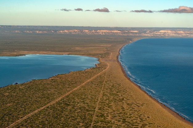 Mogote Peninsula La Paz Baja California Sur Mexico aerial view